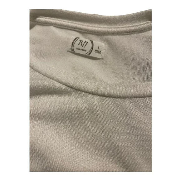 Maurices Women’s Large 24/7 Pieced Stripe Cozy Rainbow Baseball‎ Tee - Picture 5 of 5